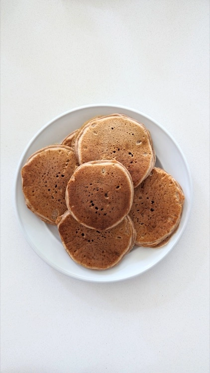 Sourdough Protein Pancakes on plate